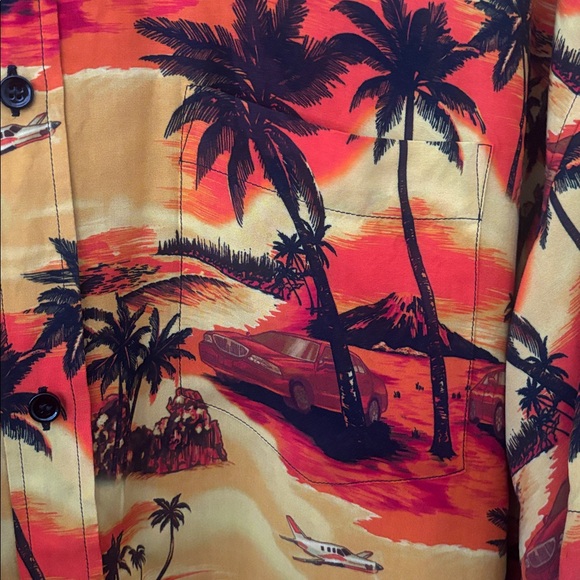 Balenciaga Tropical Print Shirt - Orange and Black - Picture 2 of 8